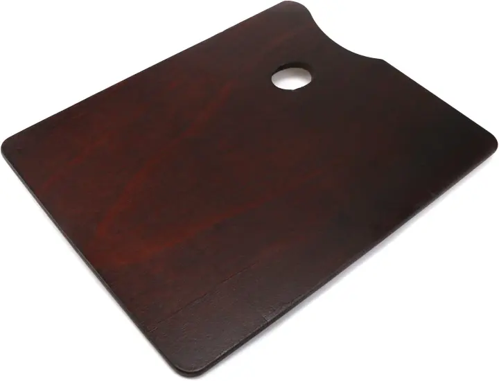Square Wooden Painting Palette — Solid Wood Oil & Gouache Tray