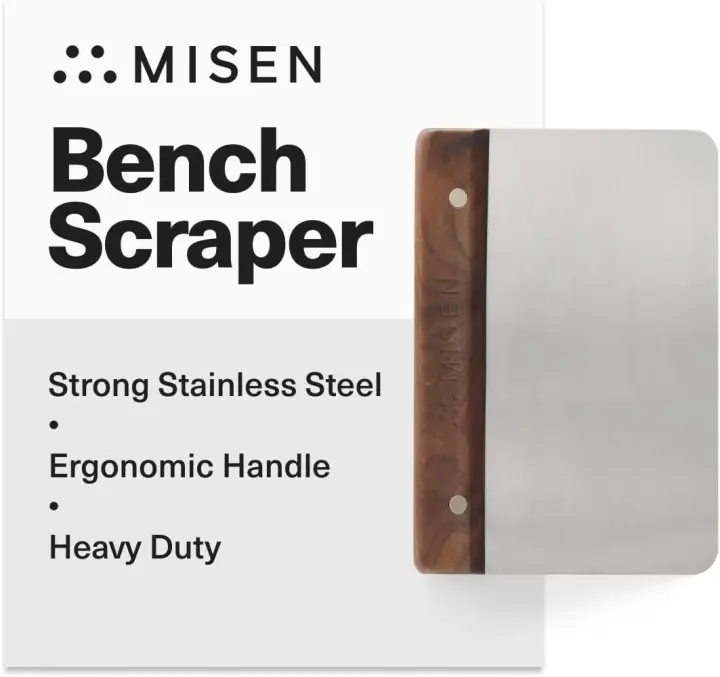 Stainless Steel Bench Scraper with Walnut Handle — Versatile Kitchen Tool