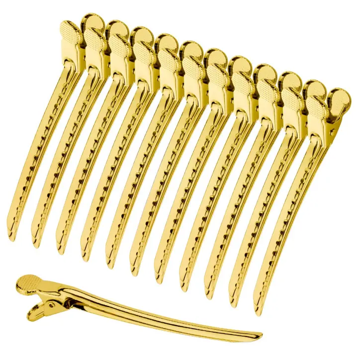 Stainless Steel Duckbill & Prong Sectioning Hair Clips — Salon Barrettes