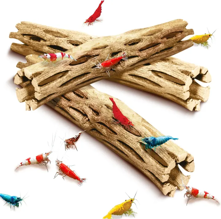 SunGrow 3-Pack Cholla Wood – Aquarium Shrimp Driftwood Decor