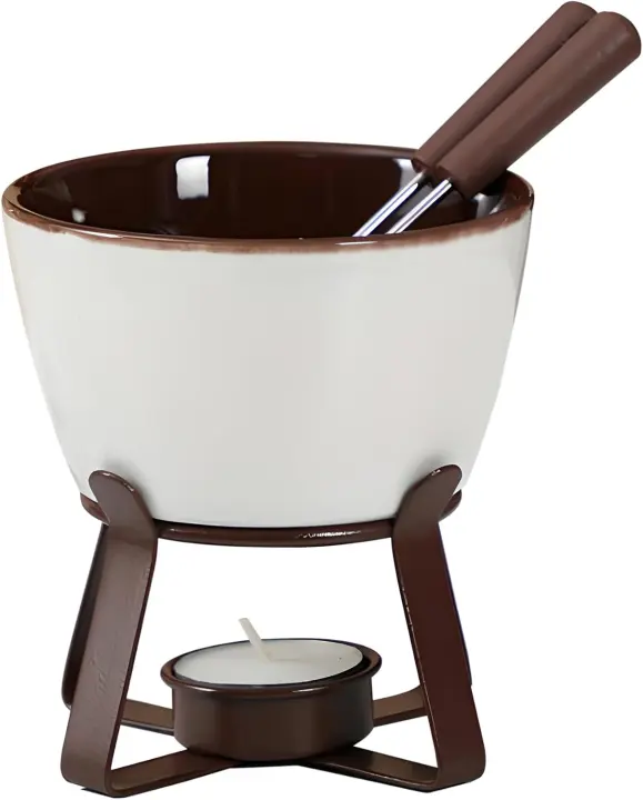 Tealight Chocolate Melting Pot Set — Fondue Cup for One or Two