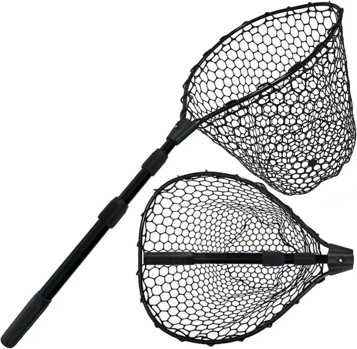 Telescoping Rubber Fishing Net — Extendable 36–63.8 in Handle