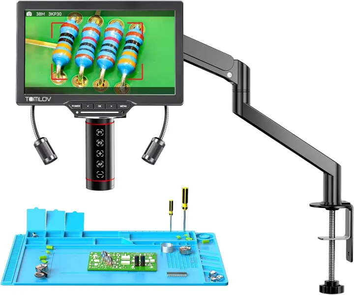 TOMLOV TM3K-AF Autofocus Coin Digital Microscope with Flex Arm