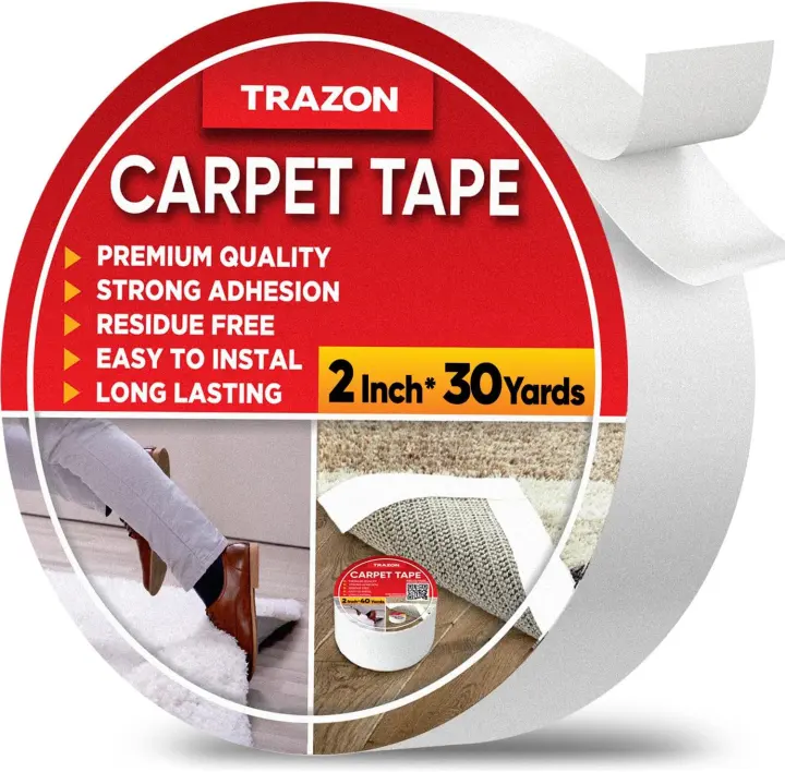 Trazon Double‑Sided Rug Tape — Heavy‑Duty Carpet Adhesive Roll