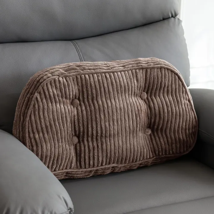 Tufted Corduroy Lumbar Support Pillow for Recliners & Chairs