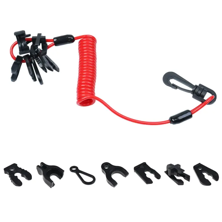 Universal Boat Kill Switch Lanyard with Seven Keys — Outboard/PWC Tether