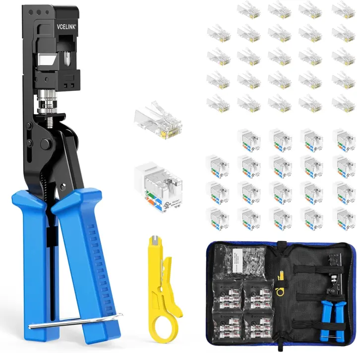 VCELINK Speed Keystone Termination Kit with White RJ45 Keystone Jacks