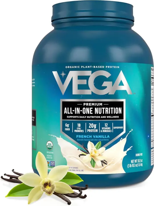 Vega All-in-One Organic Vegan Protein Powder — French Vanilla Meal Shake