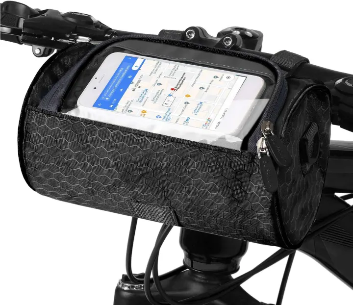 Waterproof Bike Handlebar Bag with Touchscreen Phone Pouch