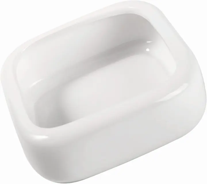 White Ceramic Reptile Food & Water Bowl — Medium Square