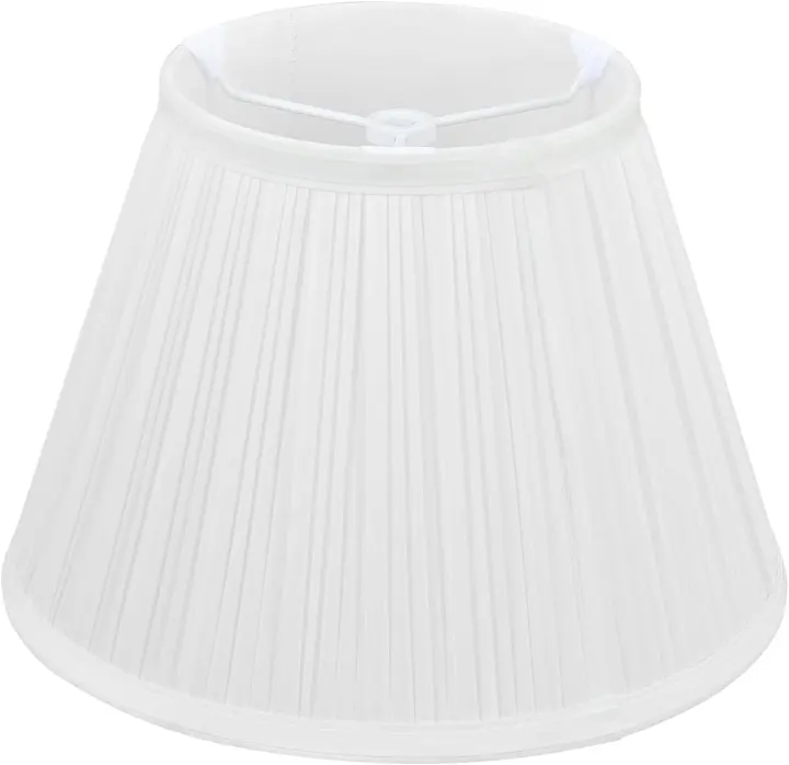 White Pleated Bell Lamp Shade — 6in Top × 10in Bottom × 7in High