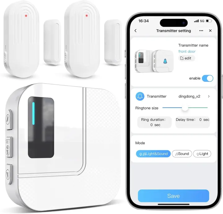 Wi‑Fi Door Chime & Magnetic Sensor — Sanjie Wireless Alert