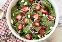 Jeweled Fruit and Feta Spinach Salad