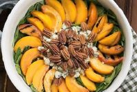 Smoky Sweet Peach Blue Cheese Greens