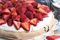 Sumptuous Chocolate Pavlova Crowned with Strawberries