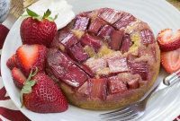 Sticky Brown Sugar Rhubarb Flip Cake