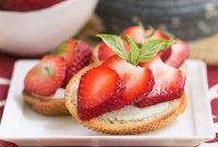 Basil Kissed Strawberry Crostini
