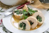 Spinach and Prosciutto Stuffed Chicken Pinwheels