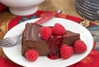 Decadent Chocolate Torte with Raspberry Coulis
