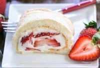 Strawberry Swirl Meringue Roulade