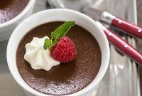 Velvet Chocolate Pots de Crème, Crowned with Whipped White Chocolate Clouds