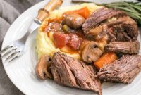 Red Wine Braised Pot Roast with Mushrooms and Tomatoes