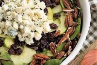 Winter Harvest Salad with Apple, Pecan, Blue Cheese, and Dried Cherries