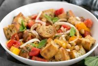 Sun-Drenched Tomato and Creamy Burrata Panzanella