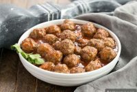 Sticky Apricot Glazed Party Meatballs