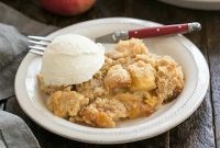 Golden Apple Crumble Served with Velvety Custard