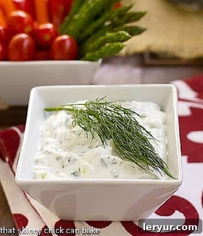 Greek Tzatziki in a white square bowl