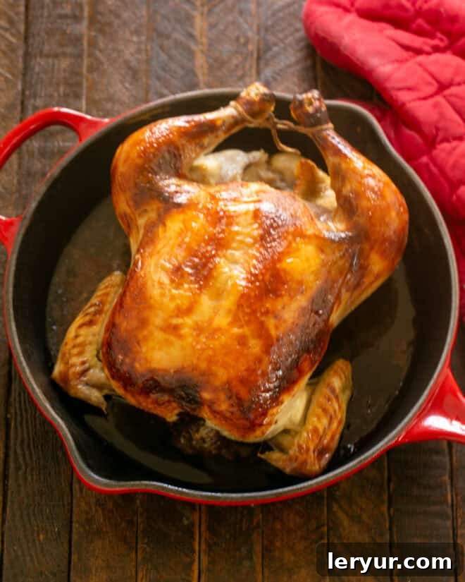 The Ultimate Buttermilk Chicken 7 Cooked chicken in a roasting pan.