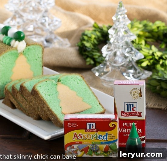 Decadent Holiday Cream Cheese Pound Cake 3 Beautifully decorated Holiday Cream Cheese Pound Cake with a festive Christmas tree design
