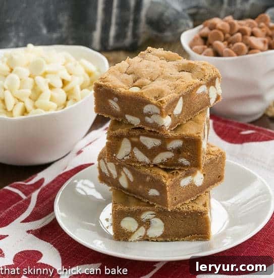 These Butterscotch Bars are chock full of white chocolate chips! So yummy!