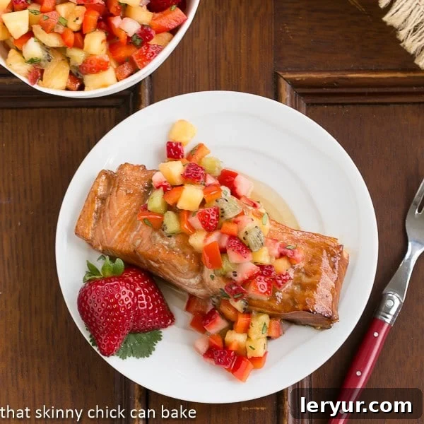 Strawberry Salsa Topped Salmon: healthy, vibrant, and irresistible!
