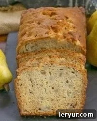 Pear and Sour Cream Loaf 10 Baked, cooled, and sliced Sour Cream Pear Bread.