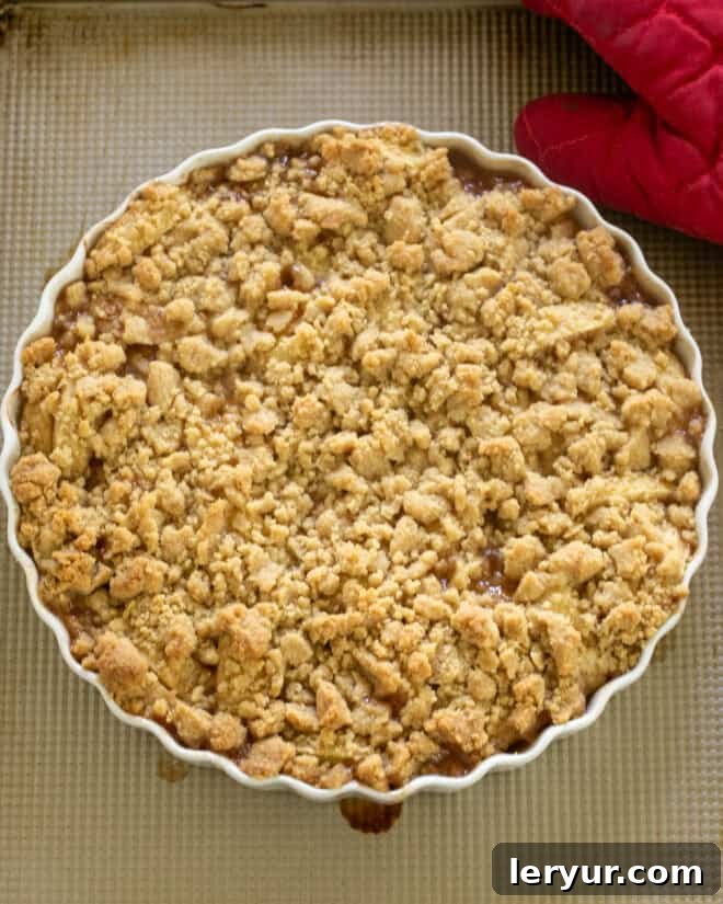 Apple crisp right from the oven.