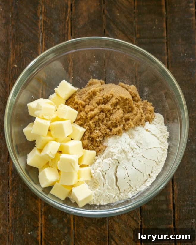 Apple crisp topping ingredients.