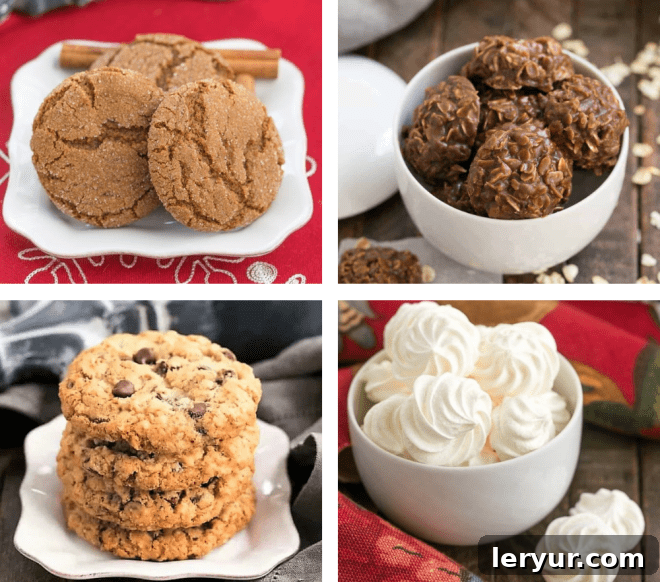 6 of my Favorite Cookie Recipes - if your sweet tooth is acting up, these quick to make cookies options are the remedy! Best Cookie Recipes collage with 4 photos, showcasing a variety of delicious, homemade cookies.