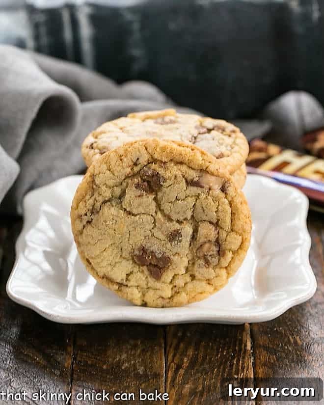 Nutty brown butter cookies filled with buttery toffee chunks