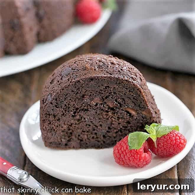 Easy Kahlua Bundt Cake, starting with a box mix for a rich and delicious chocolate cake.