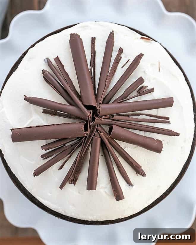 Triple-layer chocolate cake filled with dreamy cream cheese frosting.