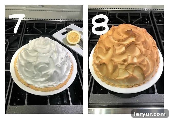 Mile High Lemon Meringue Perfection 6 lemon meringue pie process shots 7,8.