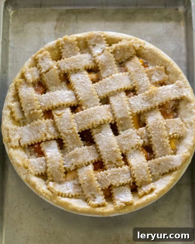 Sweet Summer Peach Lattice Pie 5 Lattice Topped Peach Pie Step 3