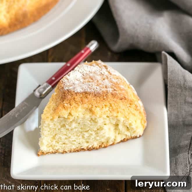 Slice of Irish Soda bread on a square white plate