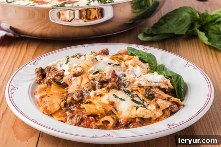 Skillet Spinach Lasagna, an easier way to make spinach lasagna in one pan.