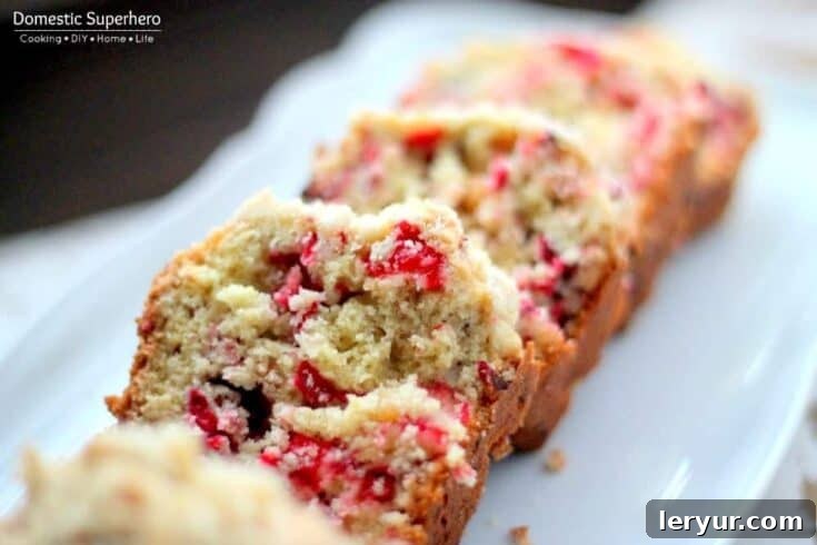 Cranberry Walnut Bread with a Crumble Topping