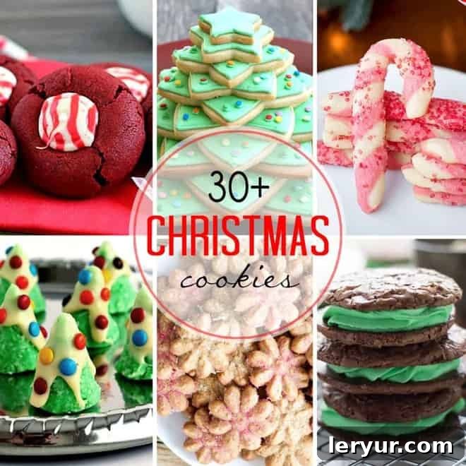 Round Up of over 30 of the BEST Christmas Cookies Photo collage of the BEST Christmas Cookies