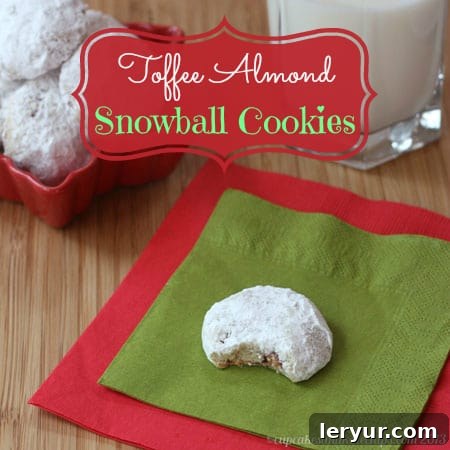 Toffee Almond Snowball Cookies