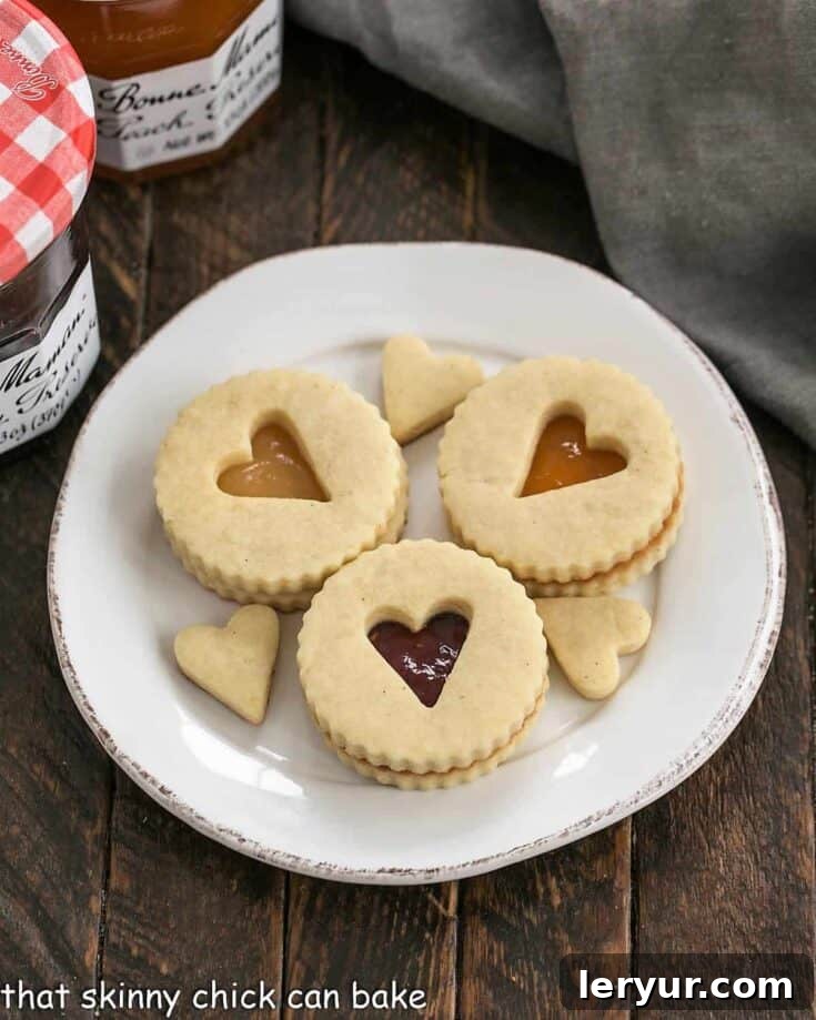 Jam Filled Linzer Cookies
